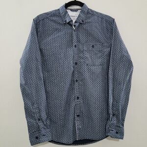 International Report Navy Geometric Button-Down Shirt
